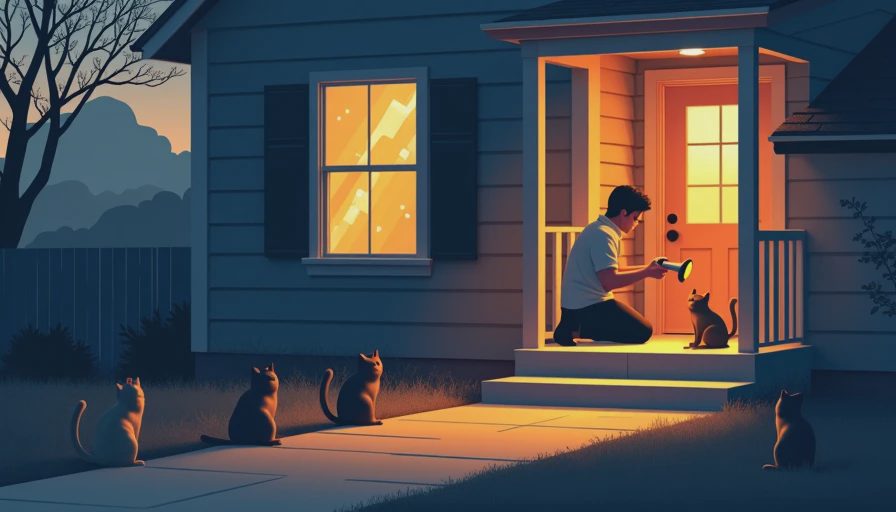 Illustration for six cats under